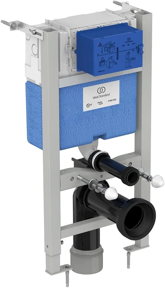 Ideal Standard ProSys Pneumatic Wall Mounted Toilet Frame and Tank, 820mm H, 150mm D, Front or Top Flush Operation, R031267